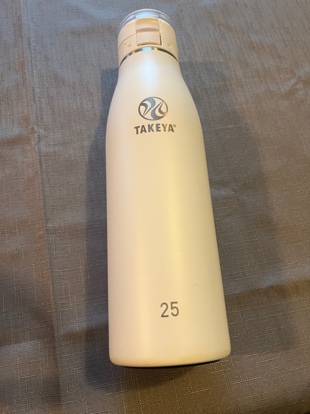 Takeya 25oz White Insulated Water Bottle - Flip Lid Travel Thermos